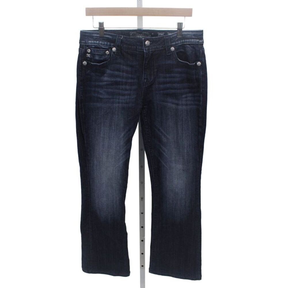 Miss Me Women Bootcut Jeans Blue Mid Rise Button Fly 32 Inseam Size 30